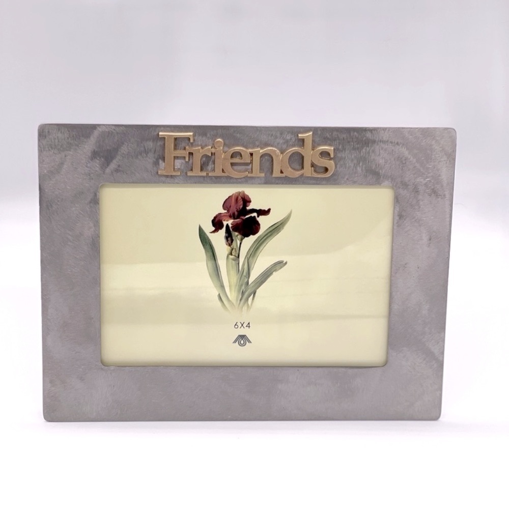 FRIENDS BRUSHED POLISHED IRON 4 X 6 PICTURE FRAME